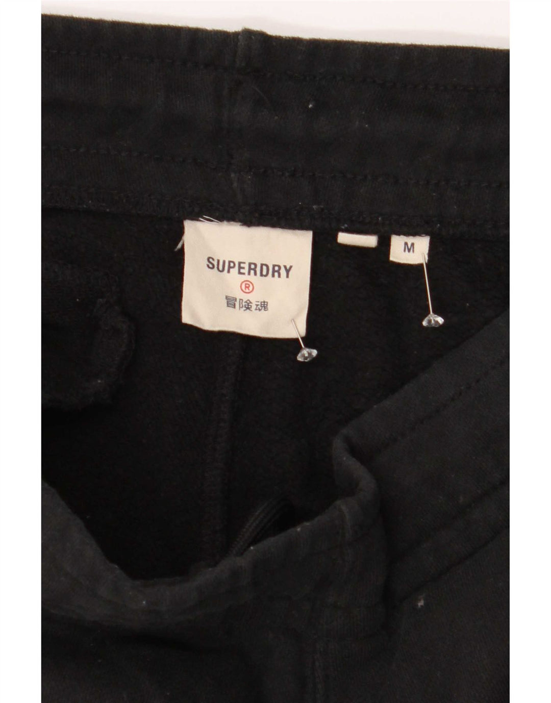 Superdry Mens Tracksuit Trousers Joggers Medium Black Cotton
