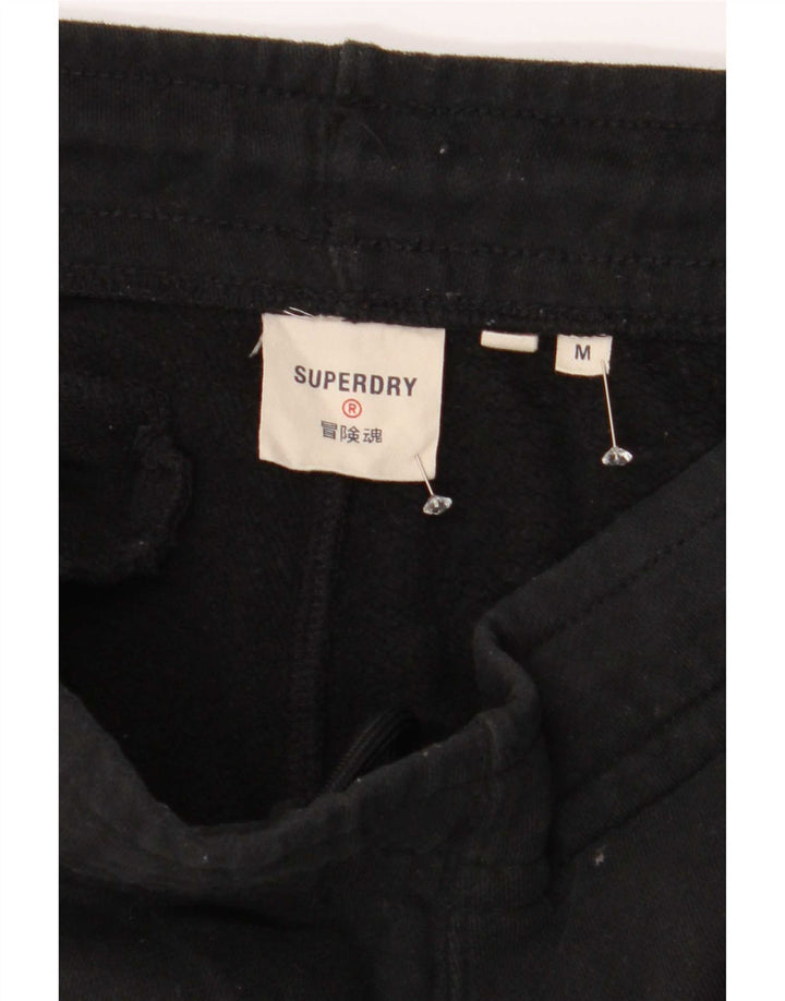 Superdry Mens Tracksuit Trousers Joggers Medium Black Cotton