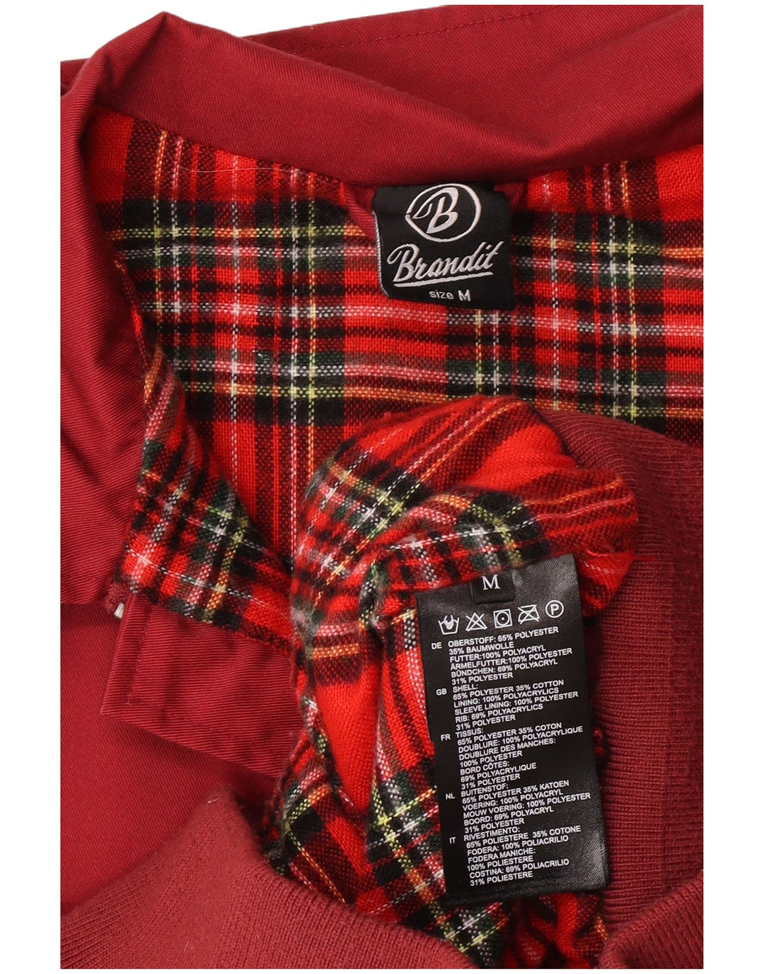 Brandit Mens Bomber Jacket UK 38 Medium Red Polyester