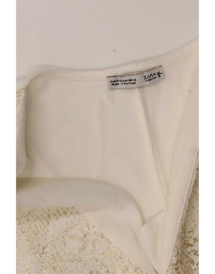 Zara Womens Shift Dress UK 12 Medium White Paisley