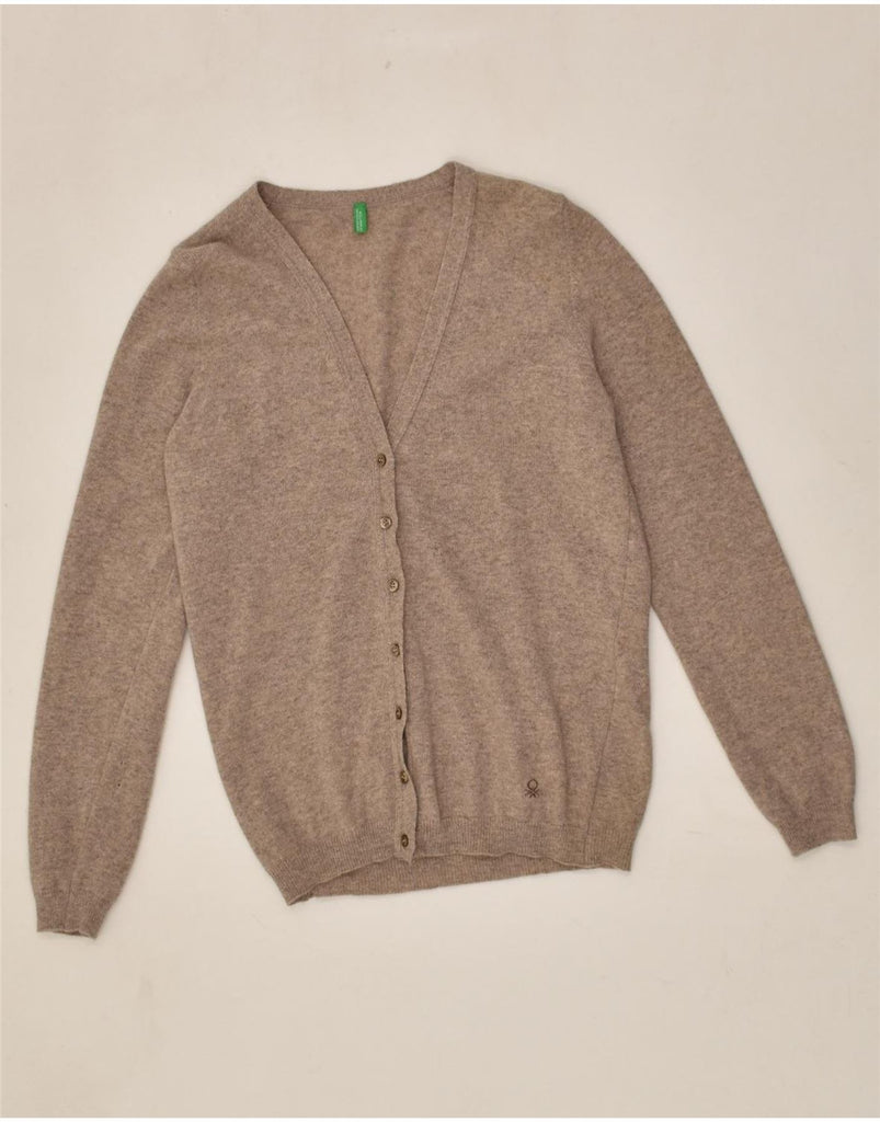 BENETTON Womens Cardigan Sweater UK 14 Medium Brown Wool | Vintage Benetton | Thrift | Second-Hand Benetton | Used Clothing | Messina Hembry 