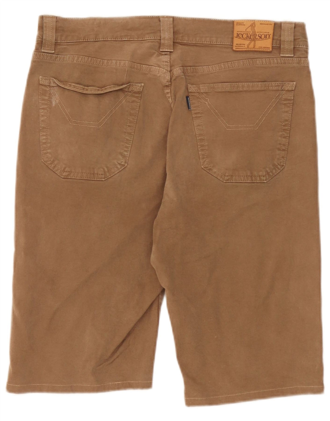 Jeckerson Mens Casual Shorts W34 Large Brown Cotton