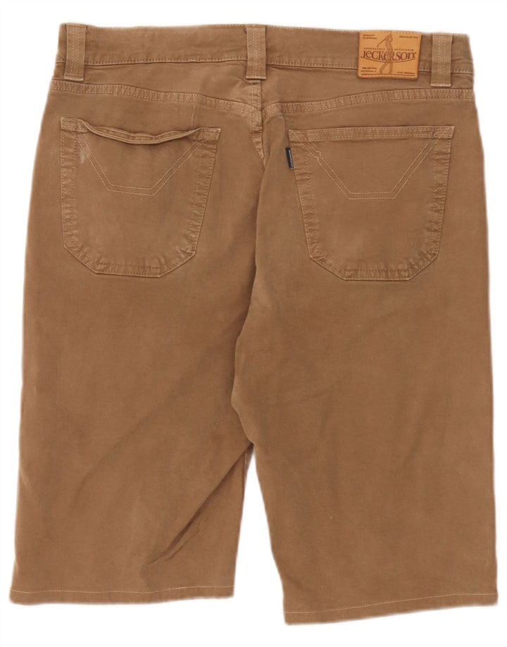 Jeckerson Mens Casual Shorts W34 Large Brown Cotton