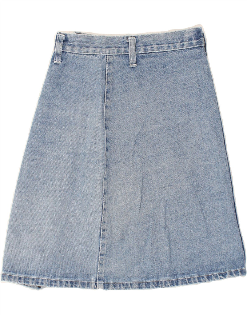 VINTAGE Womens Denim A-Line Skirt UK 14 Large W30 Blue Cotton | Vintage Vintage | Thrift | Second-Hand Vintage | Used Clothing | Messina Hembry 