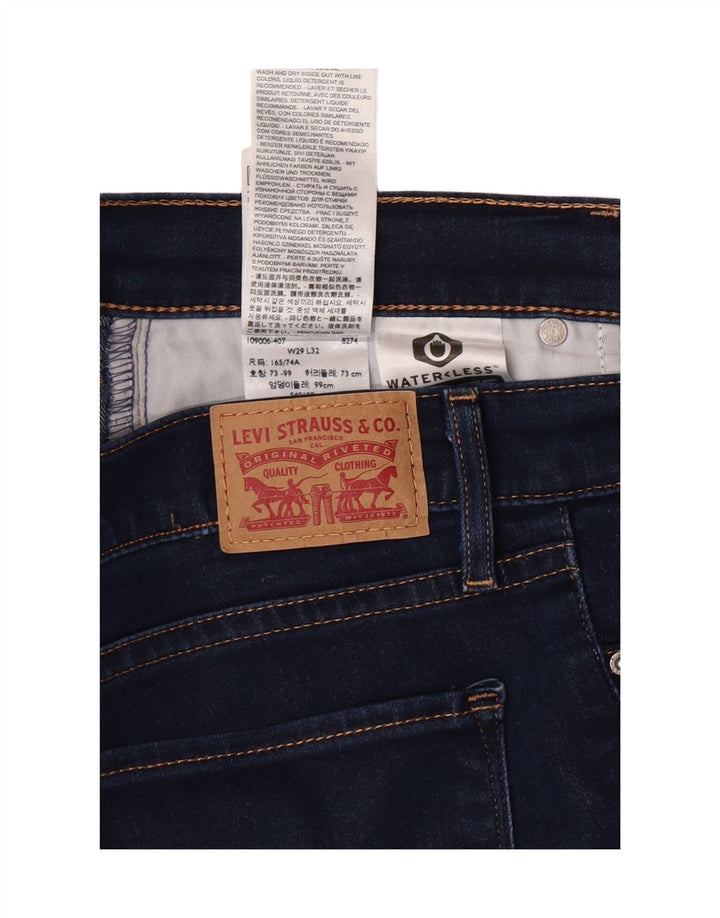 LEVI'S Womens Slim Jeans W29 L30 Navy Blue Cotton