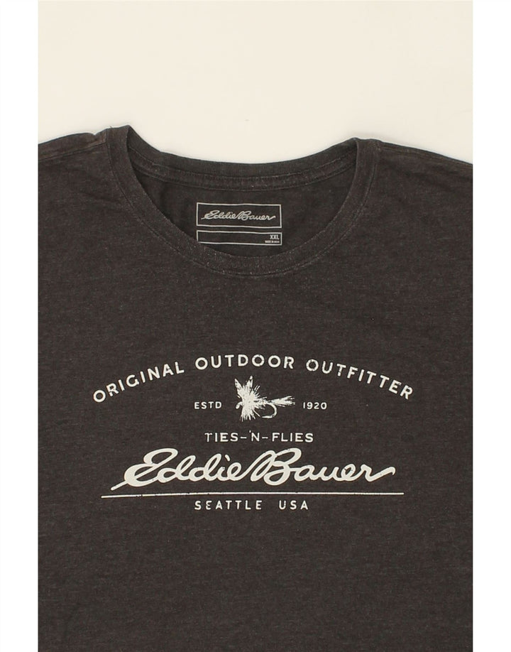 EDDIE BAUER Mens Graphic T-Shirt Top 2XL Grey