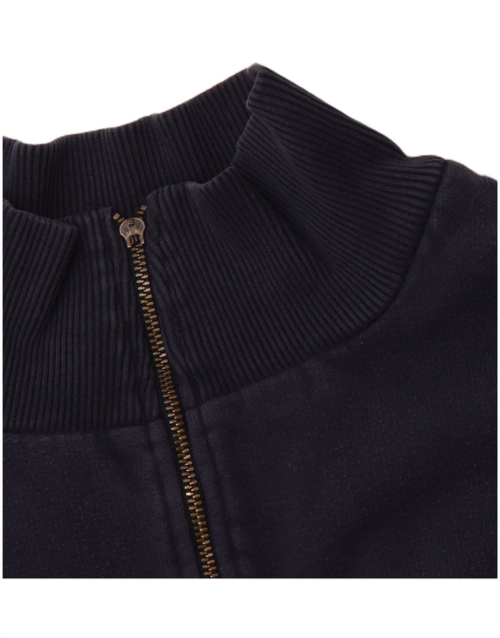 NIKE Mens Zip Neck Sweatshirt Jumper UK 45/47 XL Navy Blue Cotton