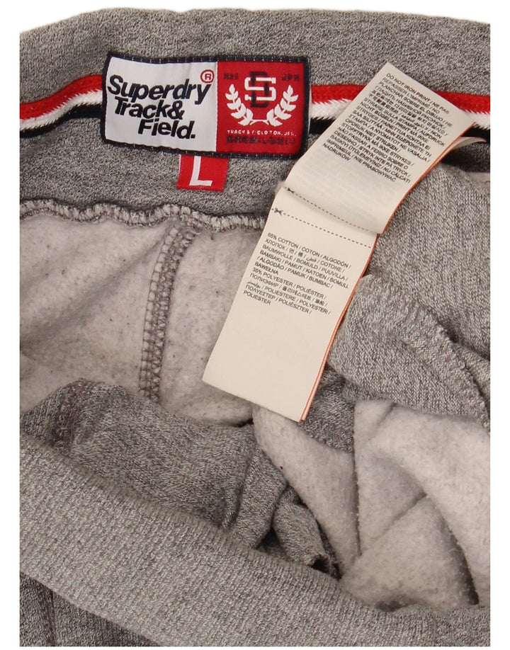 Superdry Womens Tracksuit Trousers Joggers UK 16 Large  Grey Cotton