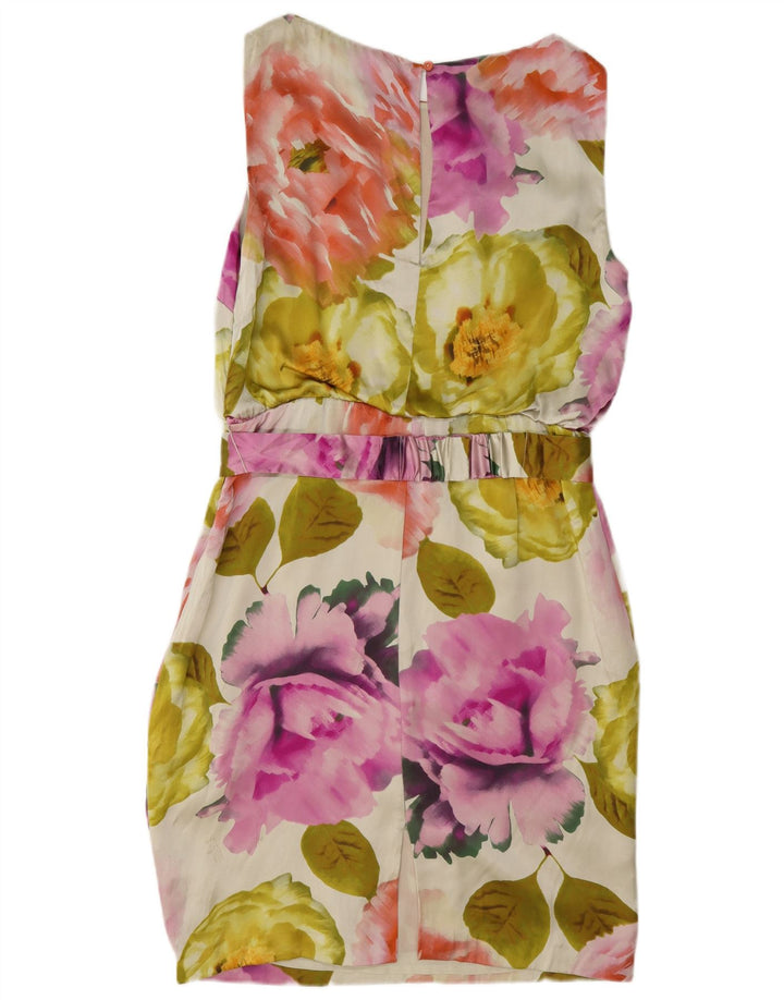 Coast Womens Sleeveless Sheath Dress UK 12 Medium Multicoloured Floral Silk