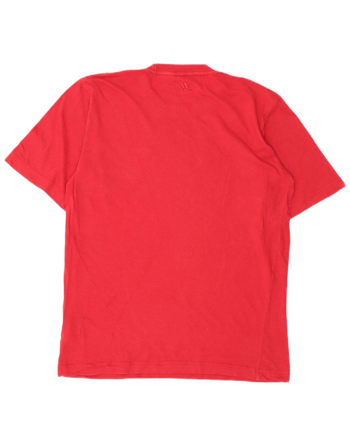 ADIDAS Mens T-Shirt Top Medium Red Cotton