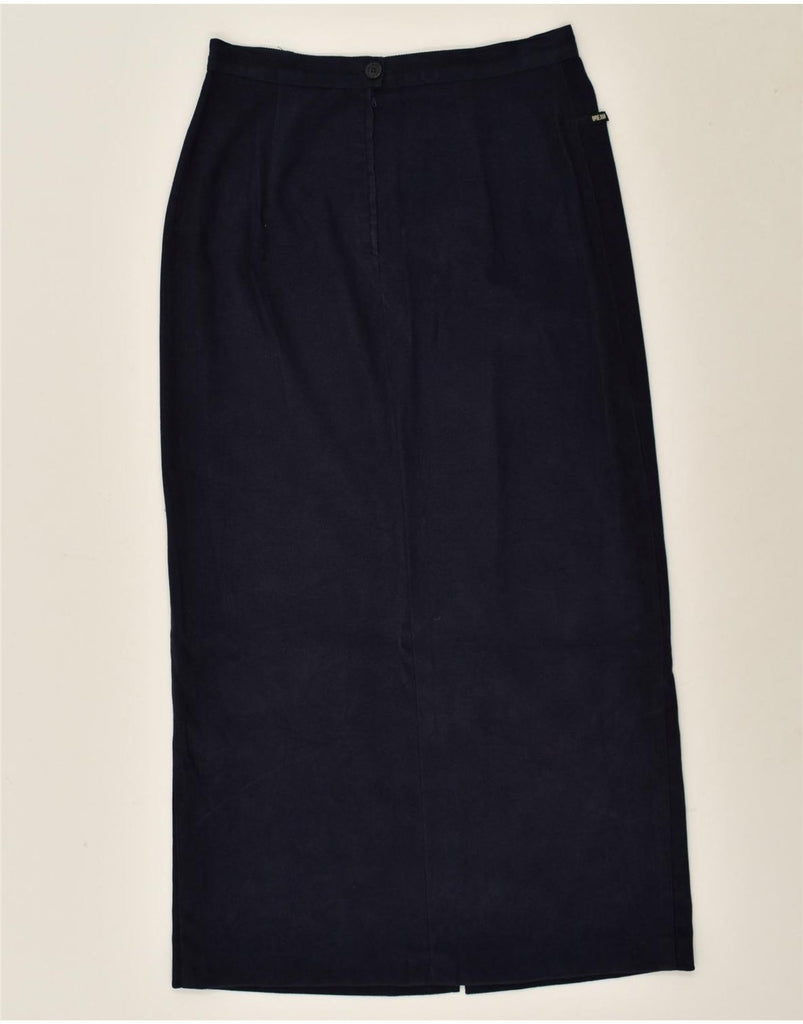 DREAM Womens Maxi Skirt UK 12 Medium W28  Navy Blue Viscose | Vintage Dream | Thrift | Second-Hand Dream | Used Clothing | Messina Hembry 