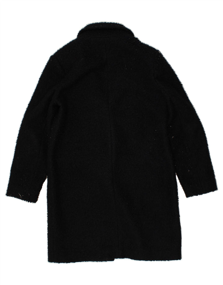 MISS SELFRIDGE Womens Fleece Overcoat UK 12 Medium Navy Blue Polyester Vintage Miss Selfridge and Second-Hand Miss Selfridge from Messina Hembry 