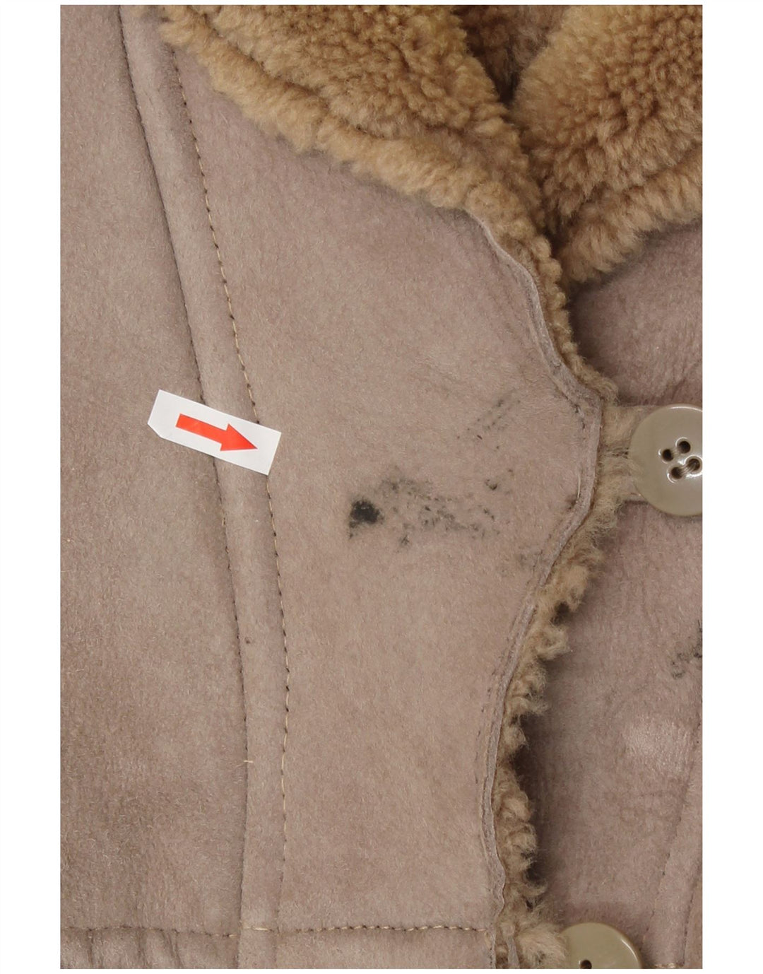 Vintage Womens Shearling Coat IT 42 Medium Beige Shearling