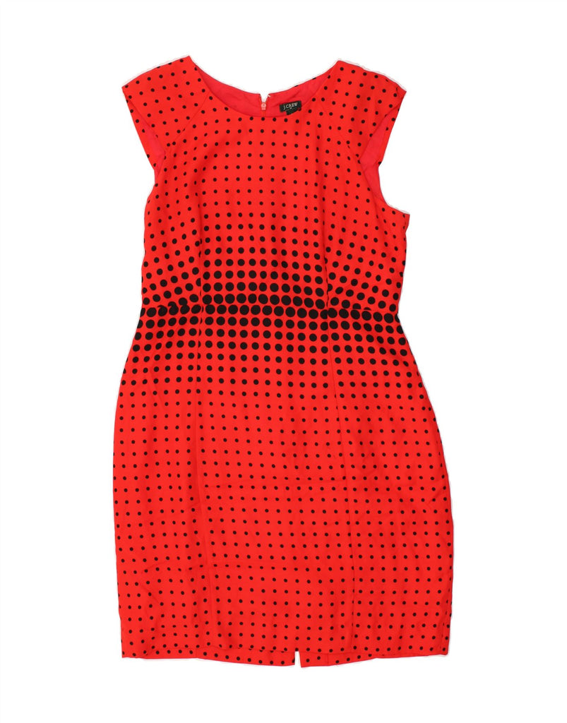 J. CREW Womens Sleeveless Sheath Dress US 12 Large Red Spotted Polyester | Vintage J. Crew | Thrift | Second-Hand J. Crew | Used Clothing | Messina Hembry 