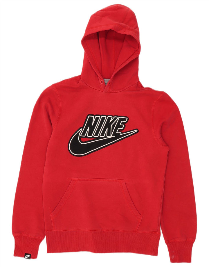 Nike Mens Graphic Hoodie Jumper Small Red Cotton