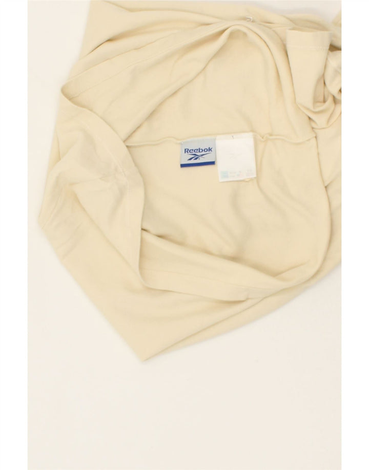 REEBOK Womens Polo Shirt UK 10 Small Beige Cotton Vintage Reebok and Second-Hand Reebok from Messina Hembry 