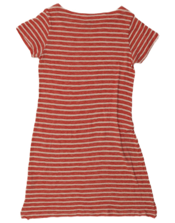 Vineyard Vines Womens T-Shirt Dress UK 14 Medium Red Striped Cotton