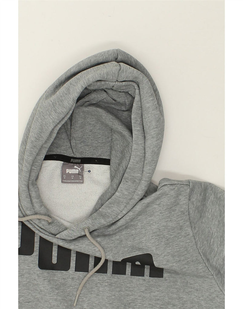 PUMA Mens Graphic Hoodie Jumper Medium Grey Cotton | Vintage Puma | Thrift | Second-Hand Puma | Used Clothing | Messina Hembry 