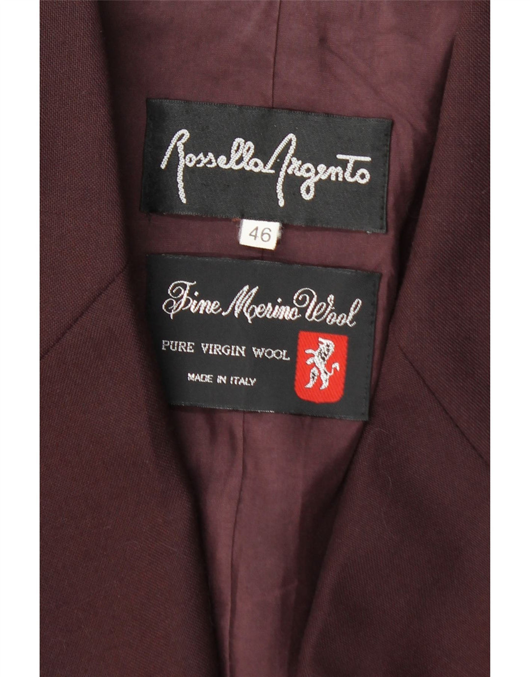 ROSSELLA ARGENTO Womens Double Breasted Blazer Jacket IT 46 Large Burgundy