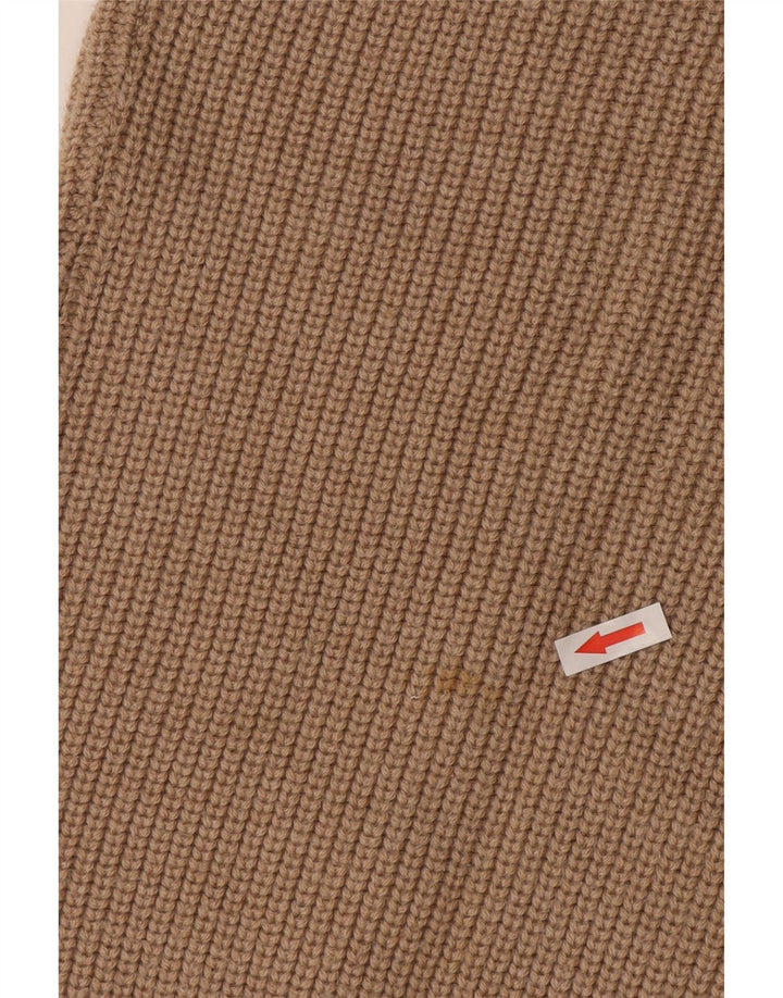 Ferrone Mens Sleeveless Cardigan Sweater Large Beige Wool