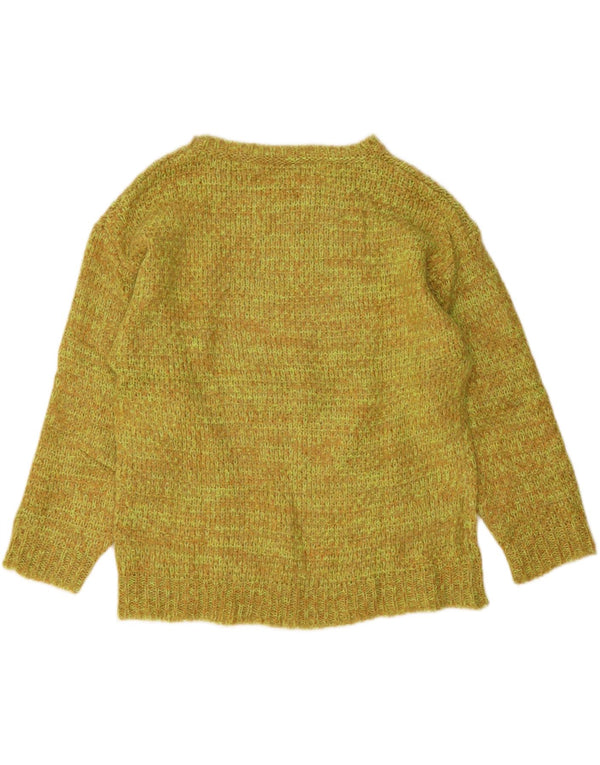 Benetton Womens Boat Neck Jumper Sweater UK 16 Large Green Flecked Acrylic