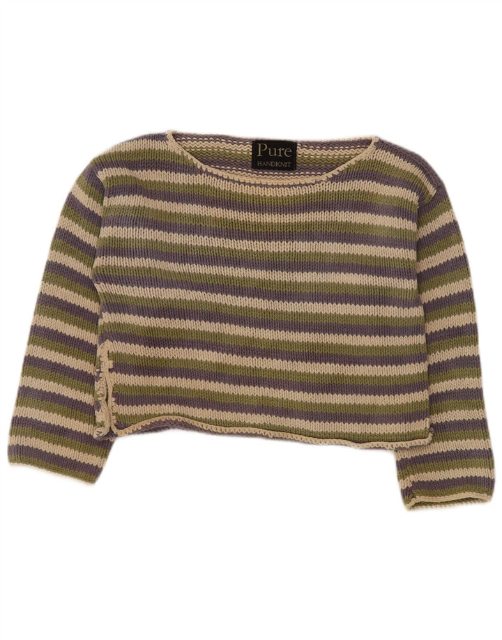 PURE Womens Loose Fit Boat Neck Jumper Sweater UK 10 Small Multicoloured
