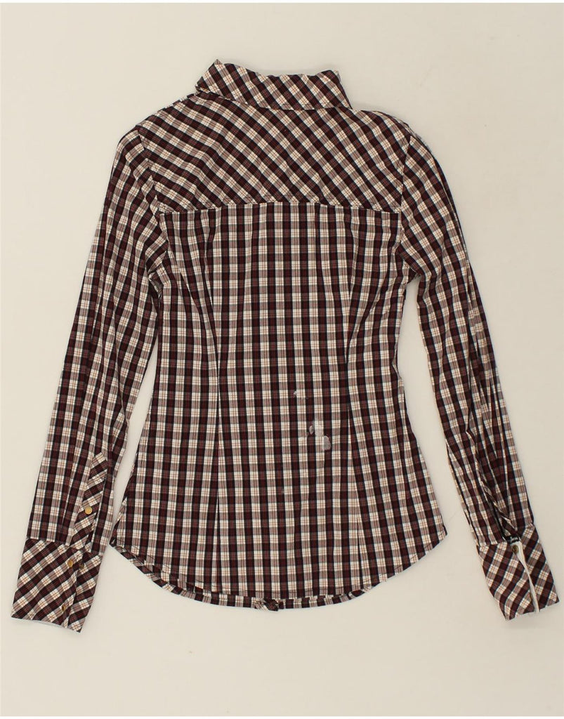 GUESS Womens Shirt UK 6 XS Brown Check Cotton | Vintage Guess | Thrift | Second-Hand Guess | Used Clothing | Messina Hembry 