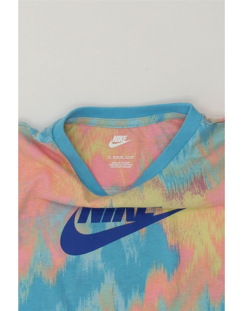 NIKE Girls Crop Graphic T-Shirt Top 2-3 Years Blue Tie Dye | Vintage Nike | Thrift | Second-Hand Nike | Used Clothing | Messina Hembry 