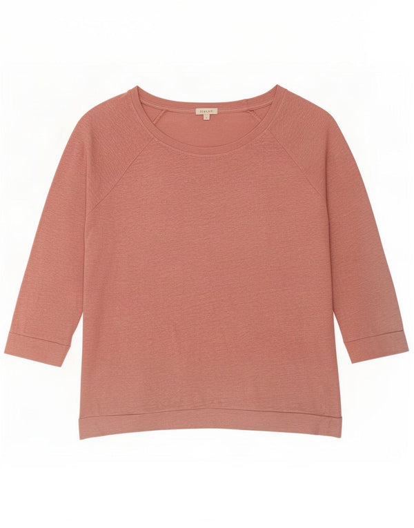 Jigsaw Womens 3/4 Sleeve Boat Neck Jumper Sweater UK 16 Large Pink Flecked