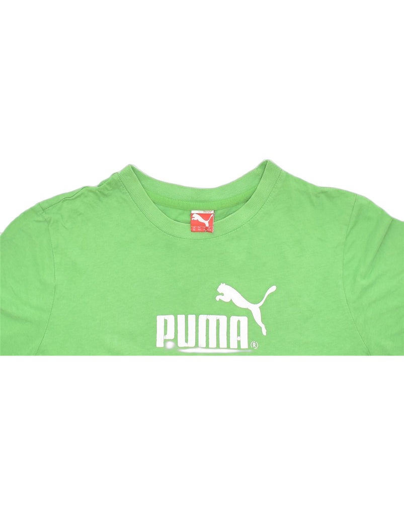 PUMA Boys Graphic T-Shirt Top 13-14 Years Green | Vintage | Thrift | Second-Hand | Used Clothing | Messina Hembry 