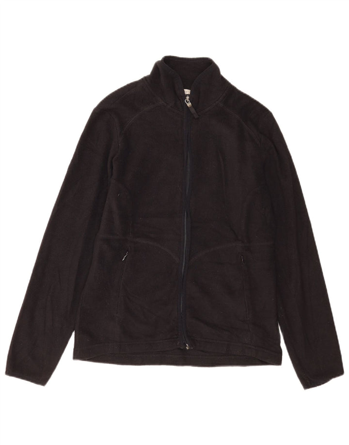Marks & Spencer Womens Oversized Fleece Jacket UK 10 Small Black Polyester
