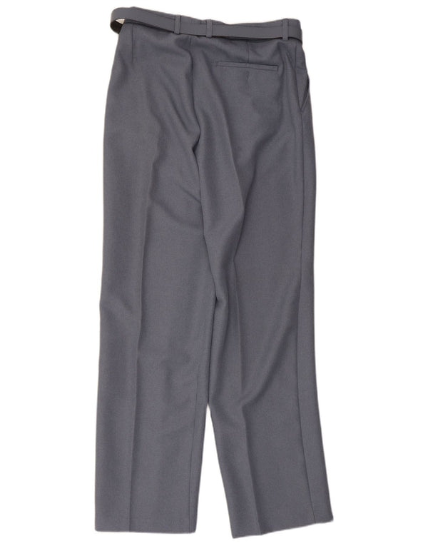 Vintage Womens Straight Suit Trousers W34 L30 Grey Polyester