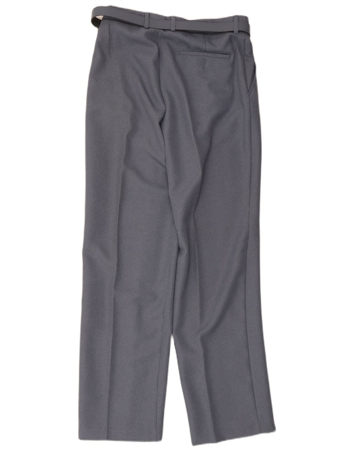 Vintage Womens Straight Suit Trousers W34 L30 Grey Polyester