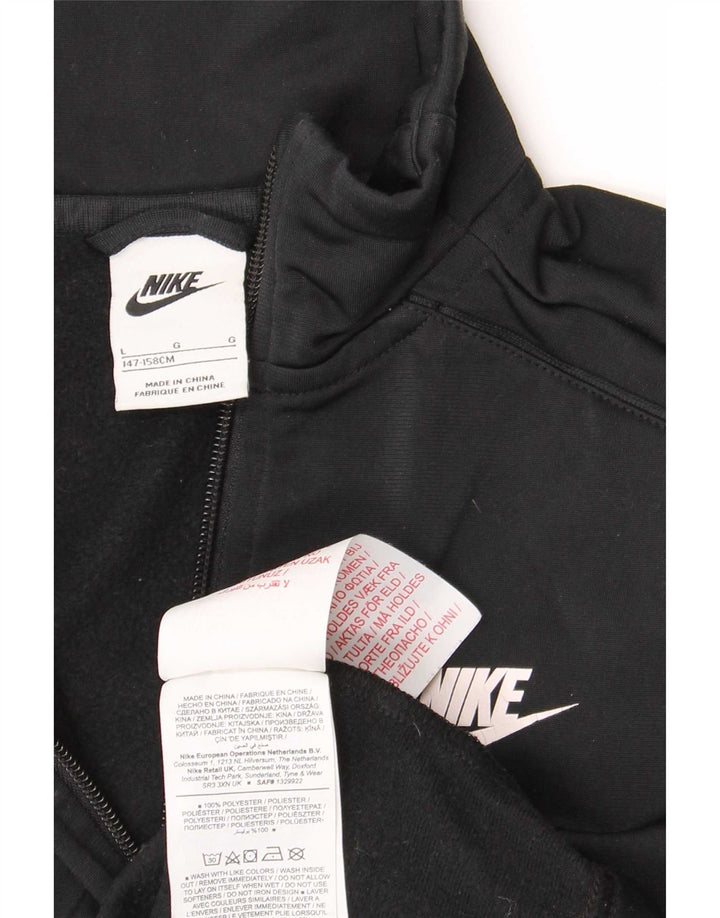 Nike Boys Tracksuit Top Jacket 12-13 Years Large Black Polyester