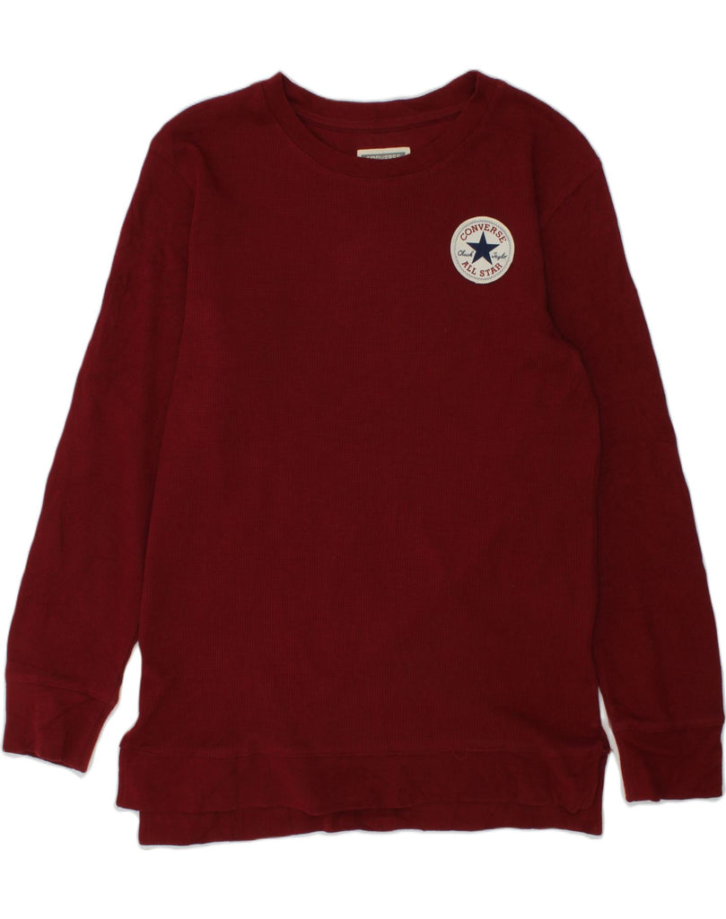 CONVERSE Boys Sweatshirt Jumper 10-11 Years Medium  Burgundy | Vintage Converse | Thrift | Second-Hand Converse | Used Clothing | Messina Hembry 