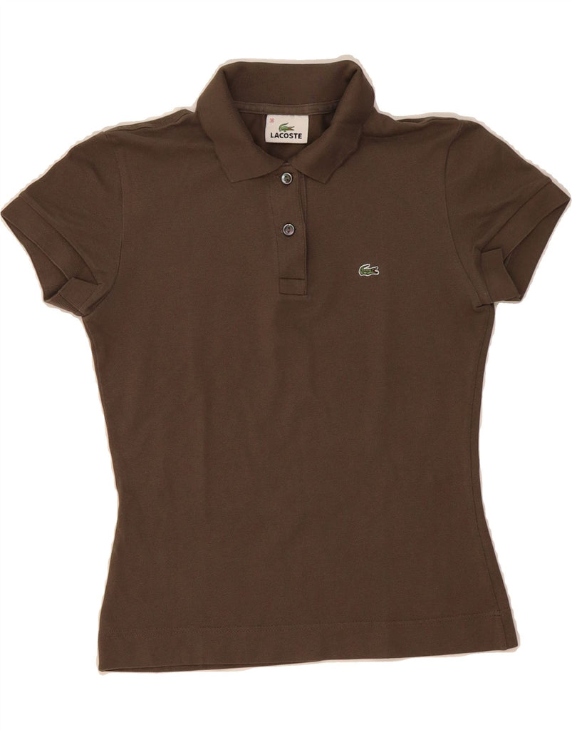 LACOSTE Womens Polo Shirt Size 36 Small Brown Cotton Vintage Lacoste and Second-Hand Lacoste from Messina Hembry 