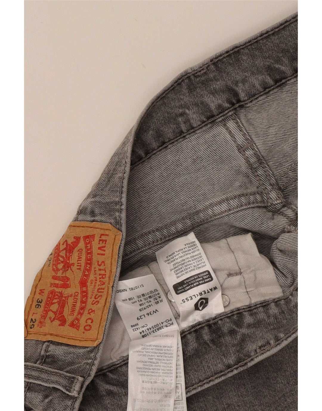 Levi's Mens 512 Slim Tapered Jeans W36 L29 Grey Cotton
