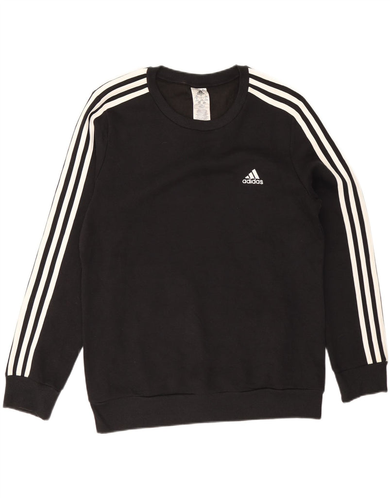 ADIDAS Womens Sweatshirt Jumper UK 16/18 Large Black Cotton Vintage Adidas and Second-Hand Adidas from Messina Hembry 