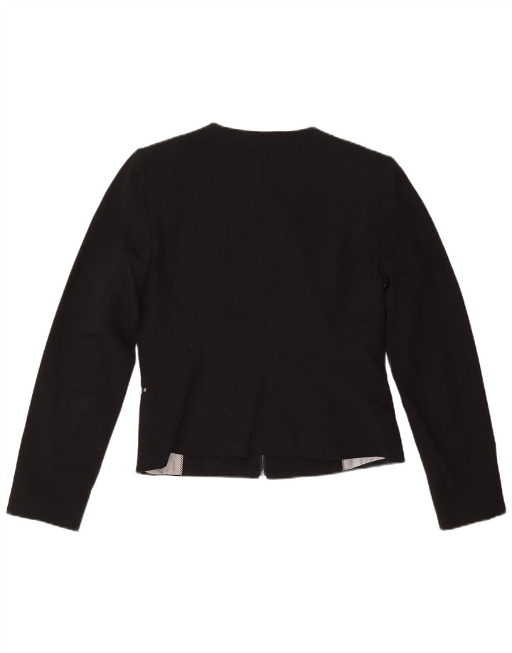 Calvin Klein Womens Crop Blazer Jacket US 4 Small Black Polyester