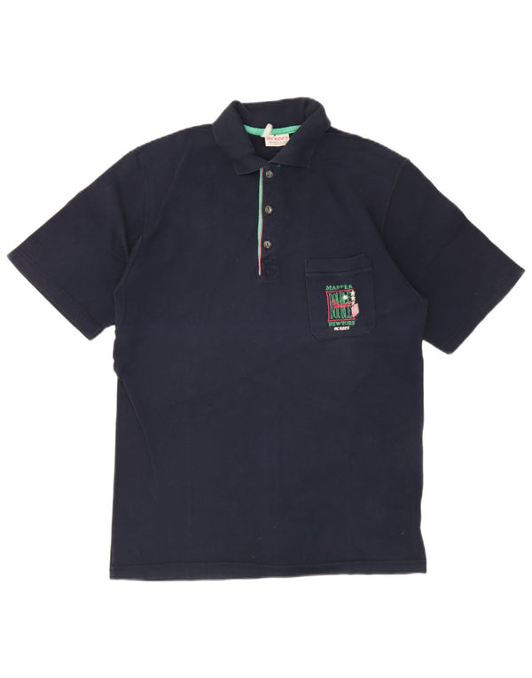 MC Kee's Mens Polo Shirt IT 52 Large Navy Blue Cotton