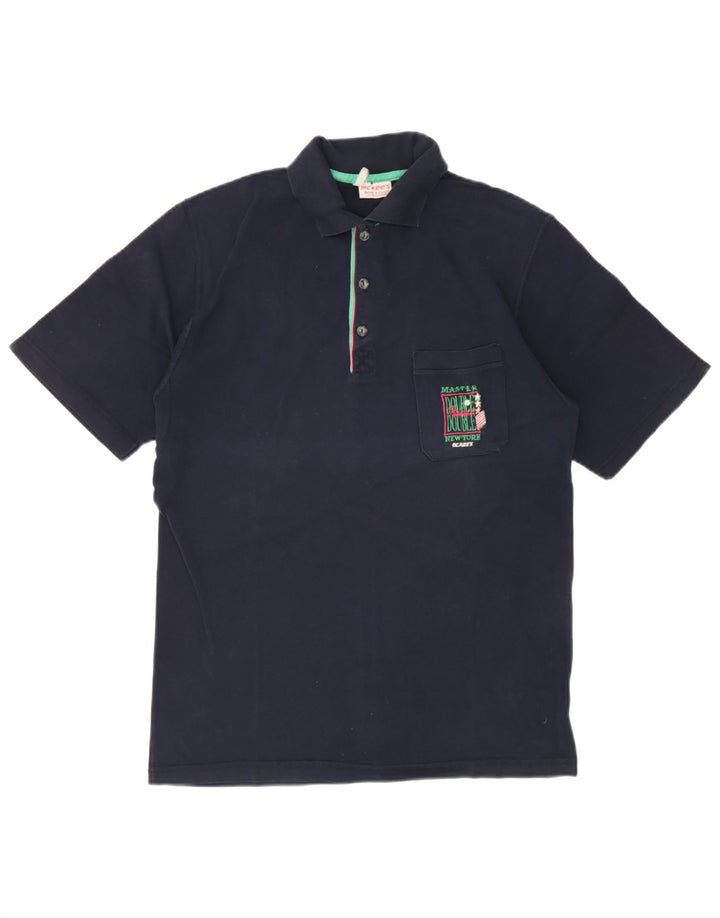 MC Kee's Mens Polo Shirt IT 52 Large Navy Blue Cotton