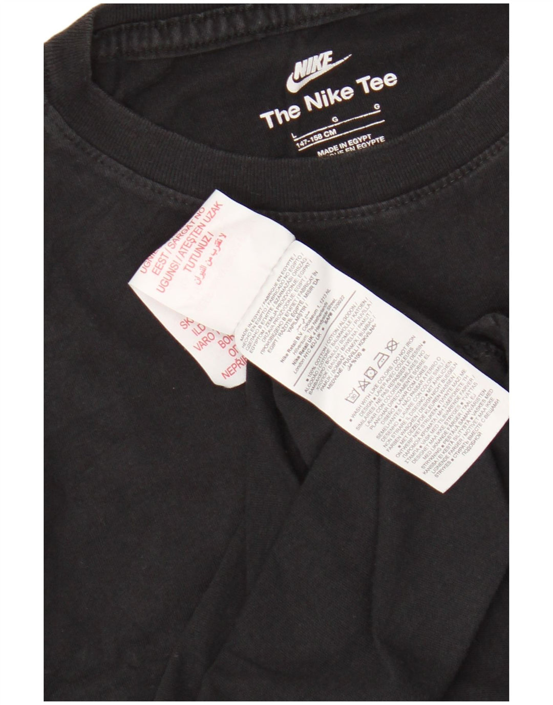 Nike Boys T-Shirt Top 12-13 Years Large Black Cotton