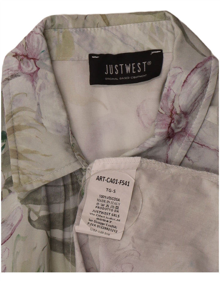 Vintage Mens Shirt Small Multicoloured Floral Viscose