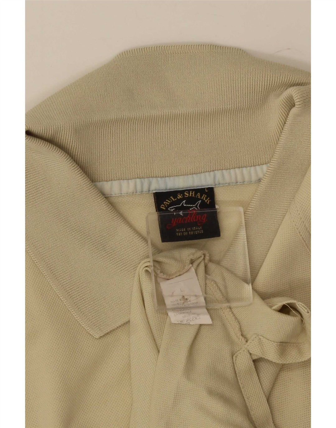 Paul & Shark Mens Polo Shirt Large Beige Cotton