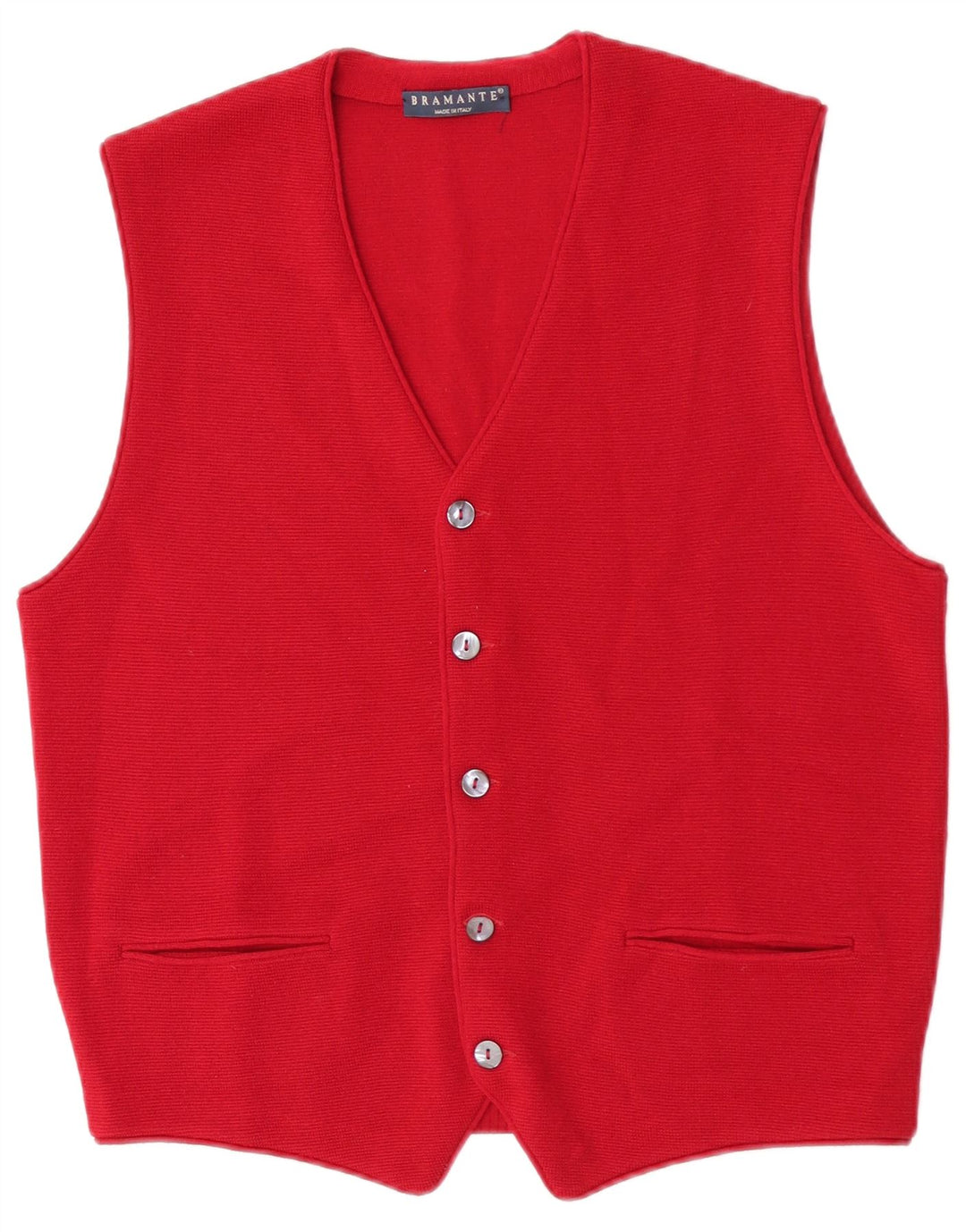 Bramante Mens Waistcoat Small Burgundy Wool