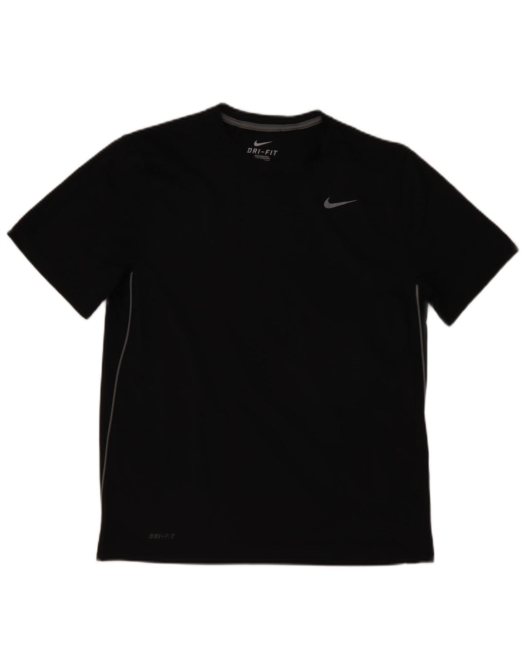 NIKE Mens Dri Fit T-Shirt Top Large Black Polyester
