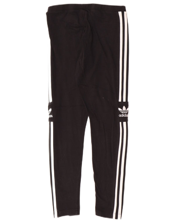 Adidas Womens Graphic Leggings UK 12 Medium Black Cotton