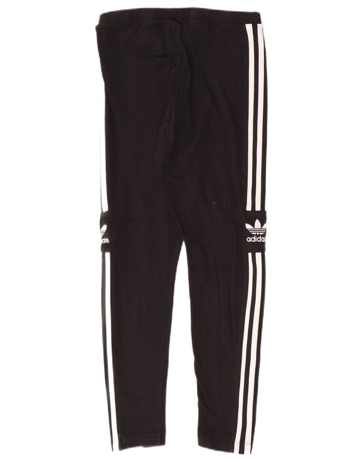 Adidas Womens Graphic Leggings UK 12 Medium Black Cotton