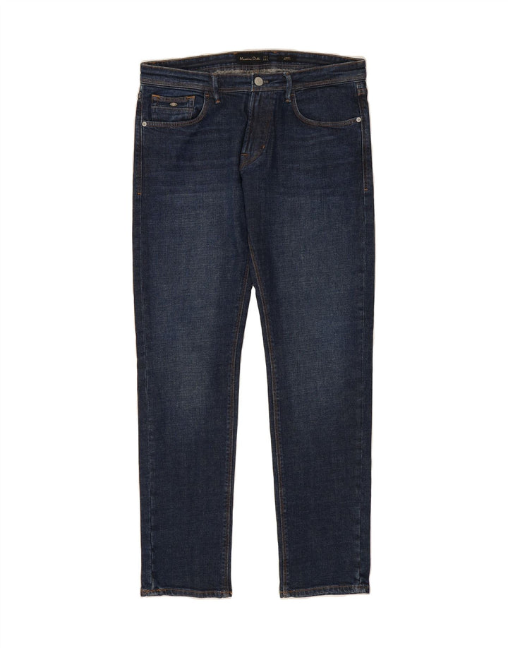 MASSIMO DUTTI Mens Slim Jeans EU 42 Large W32 L32 Navy Blue Cotton Vintage Massimo Dutti and Second-Hand Massimo Dutti from Messina Hembry 