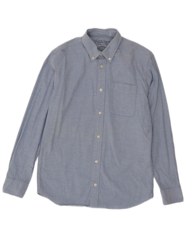 Jack & Jones Mens Shirt Medium Blue Cotton